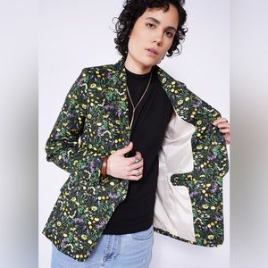 XL WILDFANG Empower Tux Blazer‎ Floral Meadow Cotton Jacket